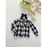 Camisa Xadrez Preta Franja 