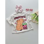 T-shirt Cropped Capivara Off White
