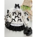 Blusa Moletom Laço Branco 