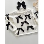 Blusa Moletom Laço Branco 