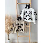 Blusa Moletom Laço Branco 