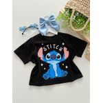 T-shirt Cropped Stitch Preto