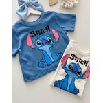 T-shirt Cropped Stitch Azul 