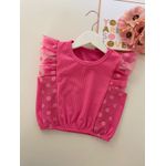 Blusa Liz Tule Rosa Chiclete