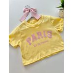 T-shirt Cropped Paris Amarelo 