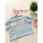 T-shirt Cropped Malibu Azul Bebê