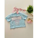 T-shirt Cropped Malibu Azul Bebê