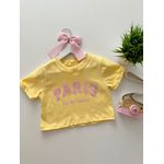 T-shirt Cropped Paris Amarelo 