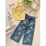 Calça Wide Leg Florzinha JEANS