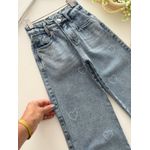 Calça Jeans Wide Leg Coração 