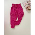 Calça Jogger Cargo Linho Pink 