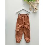 Calça Cargo Jogger Alfaiataria Caramelo