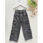 Calça Jeans Cargo Cinza 