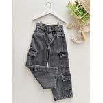 Calça Jeans Cargo Cinza 