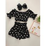 Conjunto Celine Coração Preto 