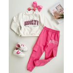 Conjunto Moletom Brooklyn Rosa 