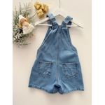 Jardineira Flores Jeans