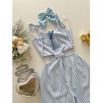 Macacão Stela Listra Azul