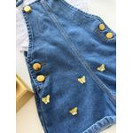 Jardineira Borboleta Jeans