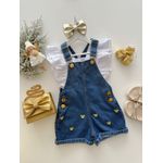 Jardineira Borboleta Jeans