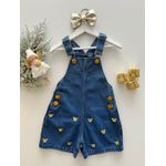 Jardineira Borboleta Jeans