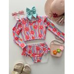 Biquíni Manga Longa Flores