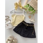 Short Saia Jeans Cinza