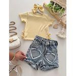 Short Jeans Coração 