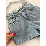 Short Jeans Coração Stras