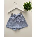 Short Saia Linho Azul