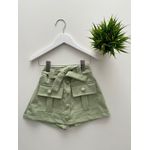 Short Saia Linho Verde