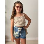 Short Jeans Flor Rústica 