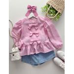 Short Saia Jeans Stras 