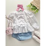 Short Saia Jeans Stras 