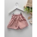 Short Saia Couro Rose 