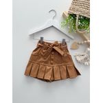 Short Saia Couro Caramelo