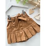 Short Saia Couro Caramelo