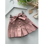 Short Saia Couro Rose 