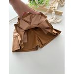 Short Saia Couro Caramelo