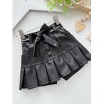Short Saia Couro Preto 