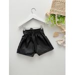 Short Saia Couro Preto 
