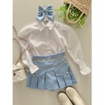 Short Saia Madu Azul 