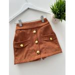 Short Saia Cotelê Caramelo
