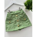 Short Saia Cotelê Verde