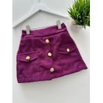 Short Saia Cotelê Vinho 