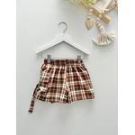 Short Saia Xadrez Marrom