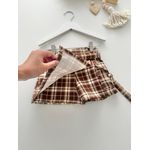 Short Saia Xadrez Marrom
