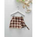 Short Saia Xadrez Marrom