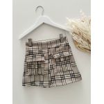 Short Saia Xadrez Cinza
