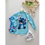 Vestido Moletom Stitch Azul 